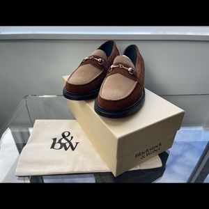 Blackstock and Weber Brown Suede Loafers, unisex (size: 9.5W/8M)